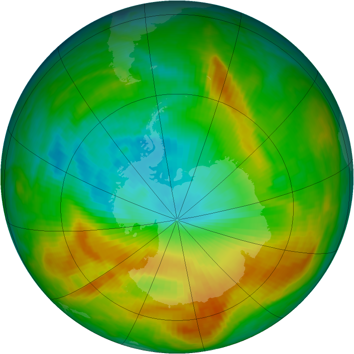 Antarctic ozone map for 17 November 1980